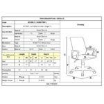 BF3301 Πολυθρόνα Γραφείου Μέταλλο Βάση Χρώμιο, PU Μπεζ 55x60x91/101cm - Image 9