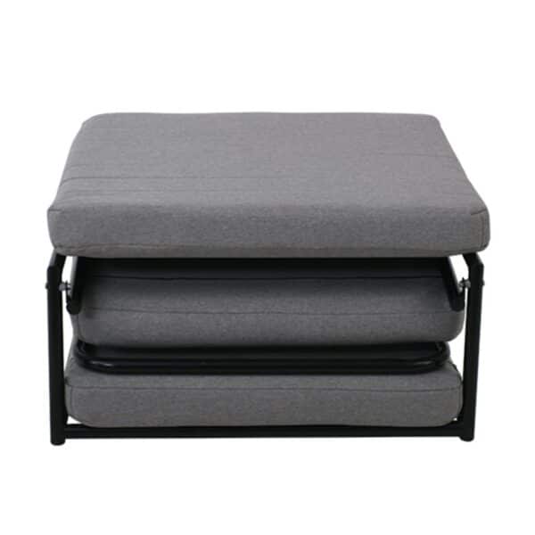 LOGAN Σκαμπό - Κρεβάτι Σαλονιού - Καθιστικού, Στρώμα 7cm, Ύφασμα Γκρι 72x65x42cm Bed:72x180x42cm - Image 14