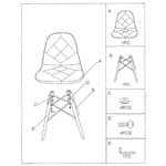 ART Wood Καρέκλα Τραπεζαρίας, Πόδια Οξιά, Κάθισμα PP με Ύφασμα Patchwork Black & White 47x52x84cm - Image 11