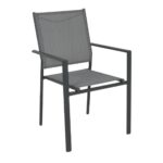 LANSON Πολυθρόνα Κήπου Βεράντας, Μέταλλο Βαφή Ανθρακί Textilene Grey 55x55x86cm - Image 8