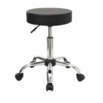 GLORY Σκαμπό, Βάση Χρώμιο, PU Μαύρο, Ρυθμιζόμενο Ύψος, Περιστρεφόμενο, Τροχήλατο Φ35 H.51/67cm - Image 6