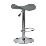 SADDLE Σκαμπό BAR, Βάση Χρώμιο, Pvc Γκρι, Ρύθμιση Ύψους, Περιστρεφόμενο 45x43x58/64-79/85cm - Image 6