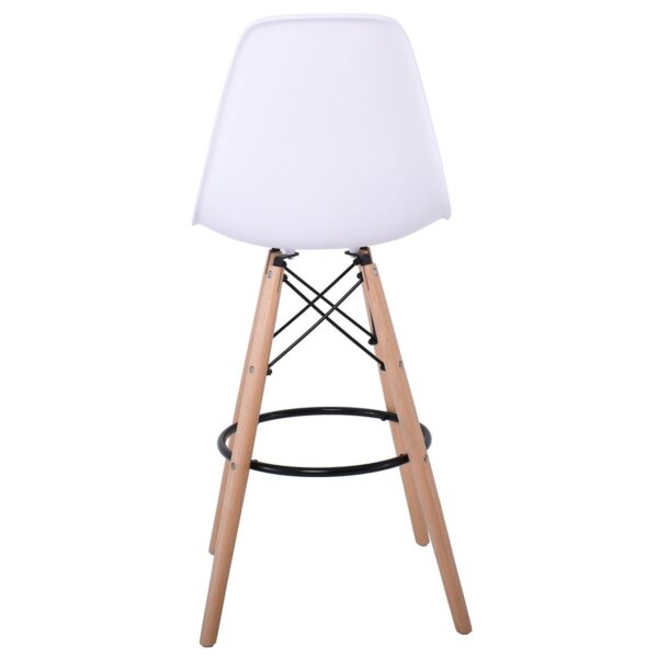 ART Wood Σκαμπό BAR με Πλάτη, Πόδια Οξιά Φυσικό, PP Άσπρο 47x54x71/109cm - Image 16