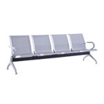 Κάθισμα Αναμονής - Υποδοχής 4 Θέσεων, Μέταλλο Χρώμιο Mesh Γκρι 237x58x77cm - Image 6