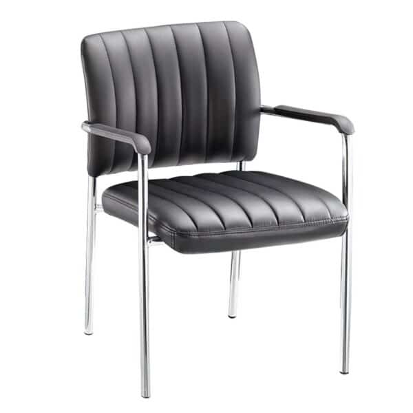 DENIM Πολυθρόνα Γραφείου Επισκέπτη Χρώμιο, Pu Μαύρο 57x60x83cm - Image 10