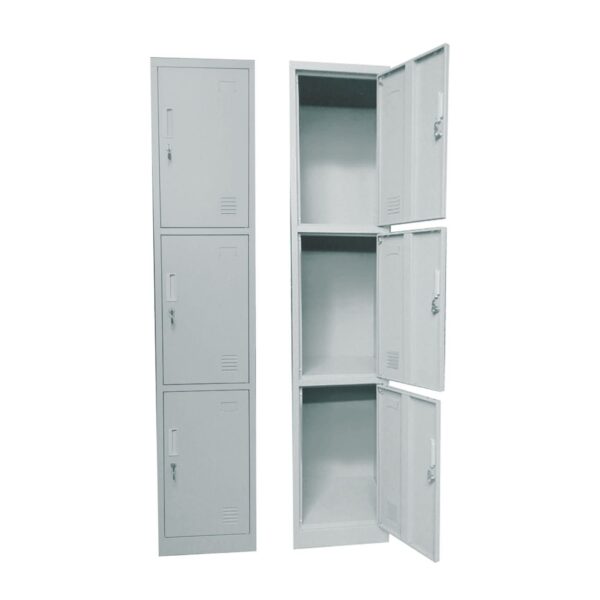 LOCKER 3 Θέσεων Μέταλλο Βαφή Γκρι 38x45x185cm - Image 6