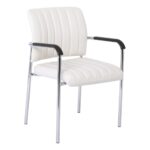 DENIM Πολυθρόνα Γραφείου Επισκέπτη Χρώμιο, Pu Άσπρο 57x60x83cm - Image 14