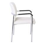 DENIM Πολυθρόνα Γραφείου Επισκέπτη Χρώμιο, Pu Άσπρο 57x60x83cm - Image 15