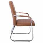 COLLET Πολυθρόνα Γραφείου Επισκέπτη Μέταλλο Χρώμιο, Pu Καφέ 54x60x96cm - Image 15