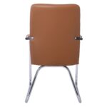 COLLET Πολυθρόνα Γραφείου Επισκέπτη Μέταλλο Χρώμιο, Pu Καφέ 54x60x96cm - Image 16