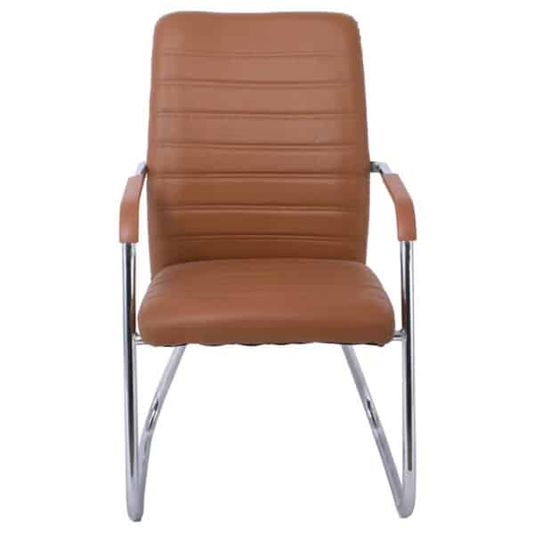 COLLET Πολυθρόνα Γραφείου Επισκέπτη Μέταλλο Χρώμιο, Pu Καφέ 54x60x96cm - Image 17