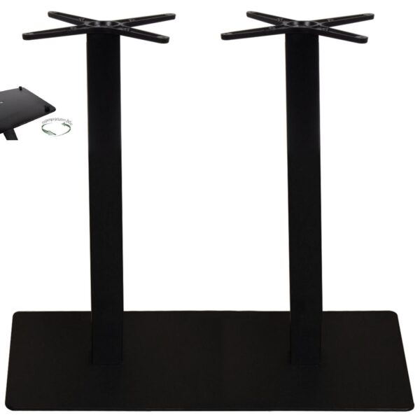 PRATO-R Βάση Τραπεζιού Μακρόστενη με ρεγουλατόρο Μέταλλο Βαφή Μαύρο (21,10kg) 70x40cm H.73cm - Image 6