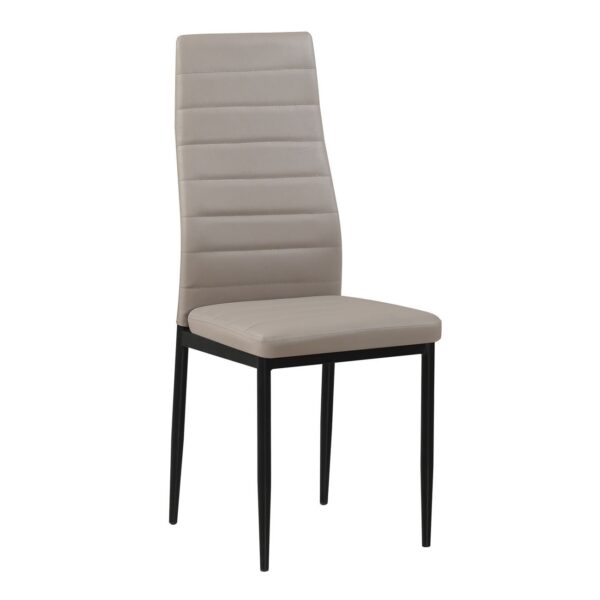 JETTA Καρέκλα Τραπεζαρίας Κουζίνας, Μέταλλο Βαφή Μαύρο, Pvc Cappuccino (Συσκ.6) 40x50x95cm - Image 8
