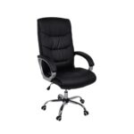 BF6400 Πολυθρόνα Διευθυντή Μέταλλο Χρώμιο, PU Μαύρο 64x66x110/118cm - Image 8