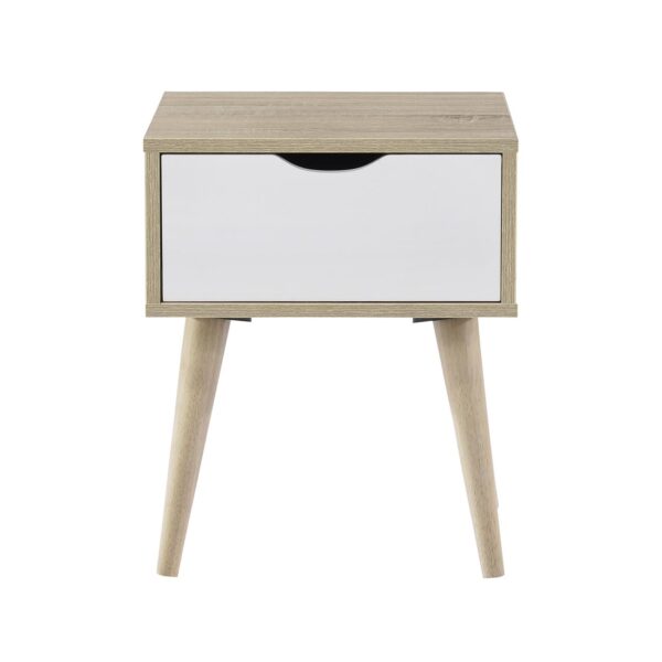 ALIDA Κομοδίνο Απόχρωση Sonoma - Άσπρο 40x36x50cm - Image 8