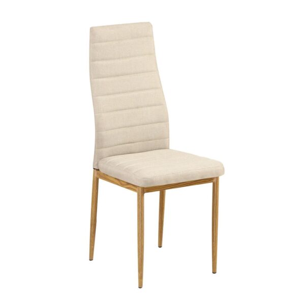 JETTA Καρέκλα Τραπεζαρίας Κουζίνας, Μέταλλο Βαφή Φυσικό Ύφασμα Μπεζ 40x50x95cm - Image 8