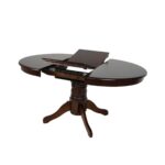 NIRVANA Τραπέζι Ροτόντα Τραπεζαρίας-Κουζίνας, Επεκτεινόμενο, Καρυδί Φ106 (+30)x75cm - Image 2