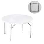 BLOW-R Τραπέζι Συνεδρίου Catering Πτυσσόμενο, Μέταλλο Βαφή Γκρι, HDPE Άσπρο 45mm Φ121cm H.72cm - Image 6