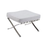 BARCELONA τ. Σκαμπό - Υποπόδιο, Βάση Inox, Pu Άσπρο 61x61x43cm - Image 6