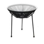 ACAPULCO Τραπεζάκι Μέταλλο Βαφή Μαύρο, Rattan Μαύρο Φ50cm H.50cm - Image 6