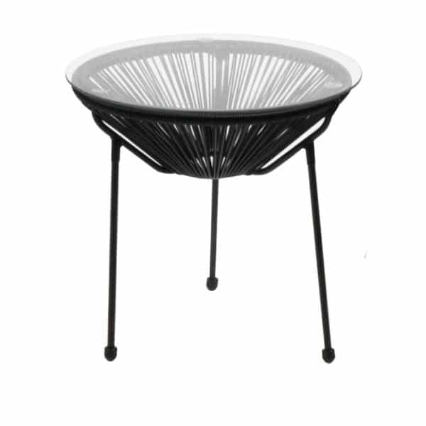 ACAPULCO Τραπεζάκι Μέταλλο Βαφή Μαύρο, Rattan Μαύρο Φ50cm H.50cm - Image 6