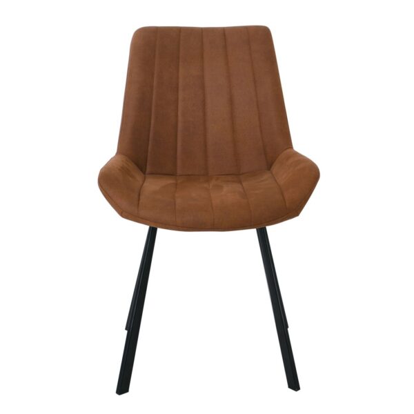 MATT Καρέκλα Τραπεζαρίας Μέταλλο Βαφή Μαύρο, Ύφασμα Suede Καφέ 55x61x88cm - Image 15