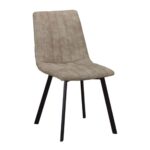 BETTY Καρέκλα Μέταλλο Βαφή Μαύρο, Ύφασμα Suede Μπεζ 45x60x87cm - Image 8