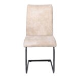 TORY Καρέκλα Τραπεζαρίας Κουζίνας, Μέταλλο Βαφή Μαύρο Ύφασμα Suede Μπεζ 43x56x95cm - Image 15