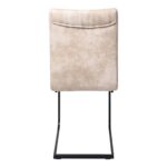 TORY Καρέκλα Τραπεζαρίας Κουζίνας, Μέταλλο Βαφή Μαύρο Ύφασμα Suede Μπεζ 43x56x95cm - Image 17