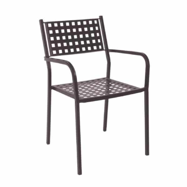 CAPRICE Πολυθρόνα Στοιβαζόμενη, Μέταλλο Βαφή Sand Brown 54x51x84cm - Image 8