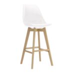 MARTIN Σκαμπό BAR Οξιά Φυσικό, PP-Pu Άσπρο, Μονταρισμένη Ταπετσαρία 49x57x74/111cm - Image 8