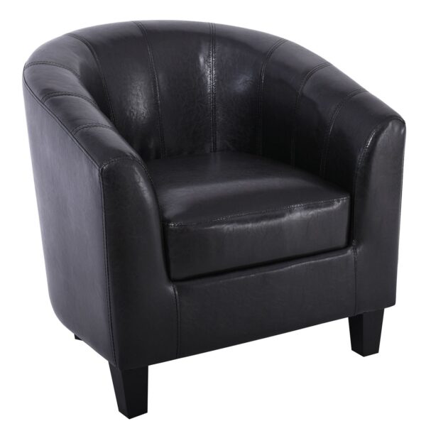 BOGA Πολυθρόνα Σαλονιού Καθιστικού, Pu Σκούρο Καφέ 77x70x77cm - Image 16