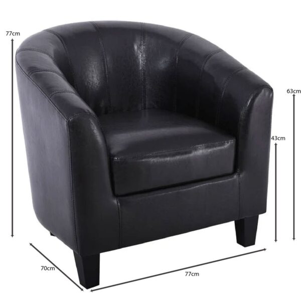 BOGA Πολυθρόνα Σαλονιού Καθιστικού, Pu Σκούρο Καφέ 77x70x77cm - Image 21