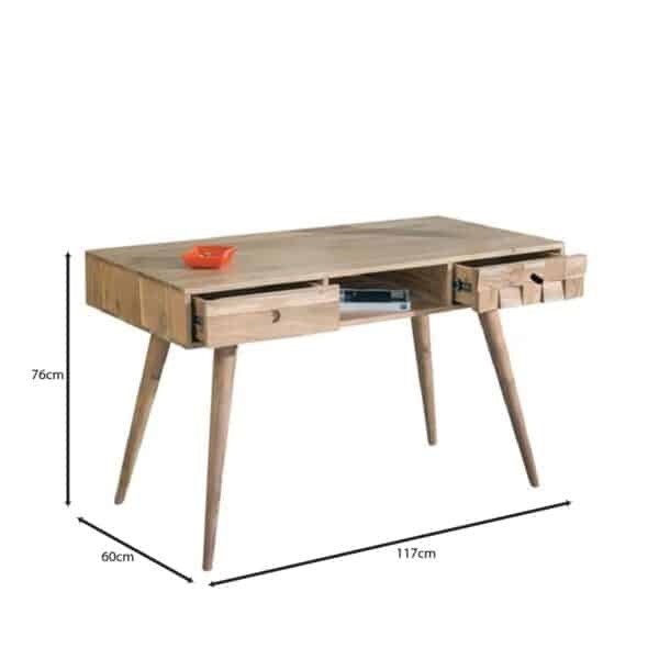 TEKA Κονσόλα - Γραφείο Ξύλο Ακακία Φυσικό 117x60x76cm - Image 9