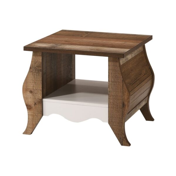 SCARLET Τραπεζάκι Σαλονιού Καθιστικού, Απόχρωση Antique Oak - Άσπρο 65x60x53cm - Image 6