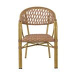 VEGERA Rattan Πολυθρόνα Dining Αλουμίνιο Φυσικό, Wicker Φυσικό, Στοιβαζόμενη 57x59x84cm - Image 17