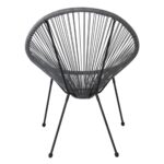 ACAPULCO Πολυθρόνα Μέταλλο Βαφή Μαύρο, Rattan Γκρι 73x76x89cm - Image 17