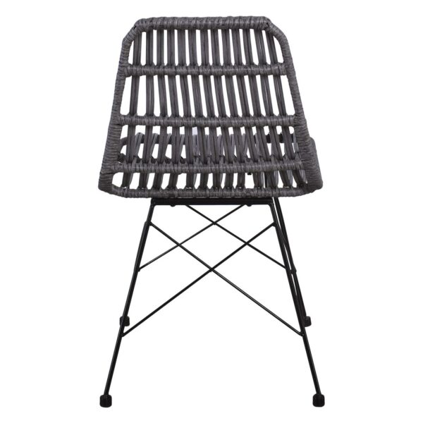 SALSA Καρέκλα Κήπου Βεράντας Μέταλλο Βαφή Μαύρο, Wicker Γκρι 48x59x80cm - Image 17