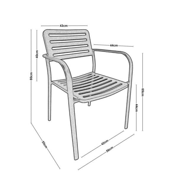 ROMA Πολυθρόνα Στοιβαζόμενη, Μέταλλο Βαφή Μαύρο 56x55x80cm - Image 15