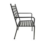 PATON Πολυθρόνα Κήπου Βεράντας, Μέταλλο Βαφή Μαύρο Mesh - Στοιβαζόμενη 54x62x92cm - Image 14