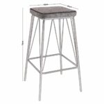 PANTON Σκαμπό BAR, Μέταλλο Βαφή Μαύρο, PU Απόχρωση Vintage Black 43x43x76cm - Image 11