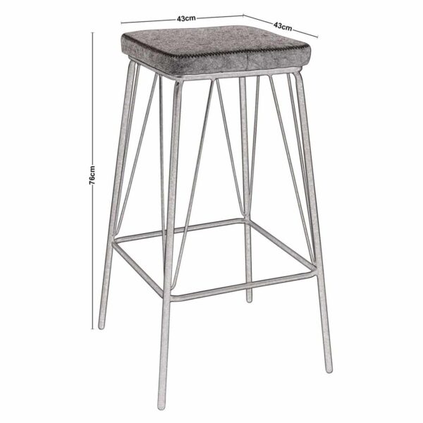 PANTON Σκαμπό BAR, Μέταλλο Βαφή Μαύρο, PU Απόχρωση Vintage Black 43x43x76cm - Image 11