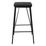 PANTON Σκαμπό BAR, Μέταλλο Βαφή Μαύρο, PU Απόχρωση Vintage Black 43x43x76cm - Image 12