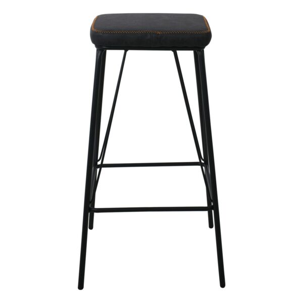 PANTON Σκαμπό BAR, Μέταλλο Βαφή Μαύρο, PU Απόχρωση Vintage Black 43x43x76cm - Image 12
