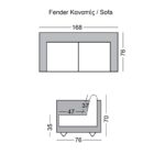 FENDER Καναπές - Κρεβάτι Σαλονιού - Καθιστικού, Ύφασμα Patchwork Blue 168x76x70cm Bed:168x88x35cm - Image 9