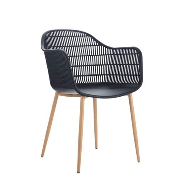 BERRY Πολυθρόνα Μέταλλο Βαφή Φυσικό, PP-UV Μαύρο 58x58x85cm - Image 16