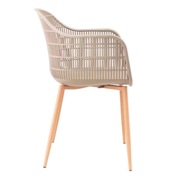 BERRY Πολυθρόνα Μέταλλο Βαφή Φυσικό, PP-UV Tortora 58x58x85cm - Image 18