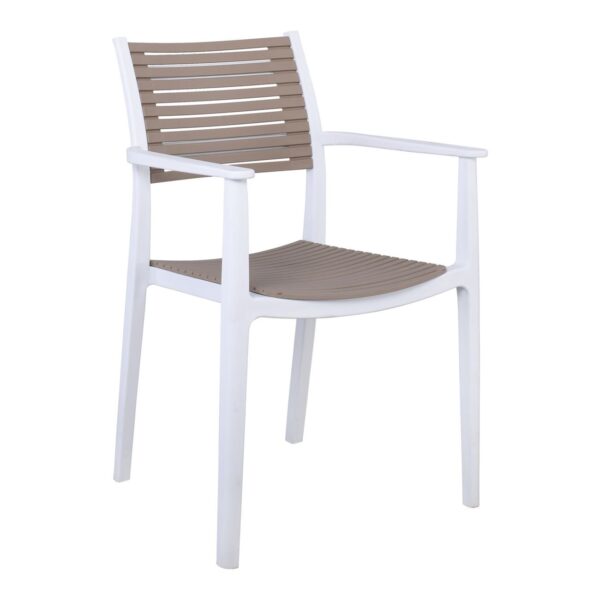 AKRON Πολυθρόνα PP-UV Άσπρο - Sand Beige 60x55x85cm - Image 16