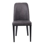 CASTER Καρέκλα Τραπεζαρίας Κουζίνας, Μέταλλο Βαφή Μαύρο, Ύφασμα Suede Ανθρακί 45x60x89cm - Image 18