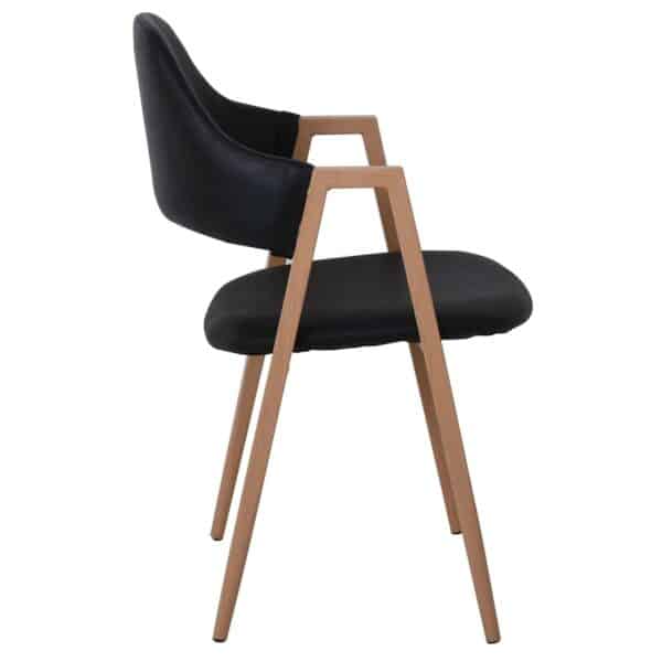 DELTA Πολυθρόνα Μέταλλο Βαφή Φυσικό, Pu Μαύρο 51x51x81cm - Image 19